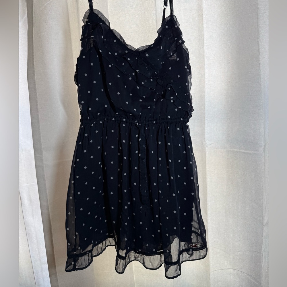 Vintage Hollister Mini Dress Navy with White Dots